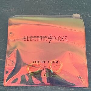 Brand New with pouch tarnish free Electric Picks huggie hoops